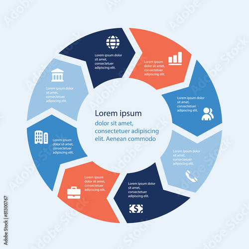 Circular infographics template for cycling diagram, graph, prese