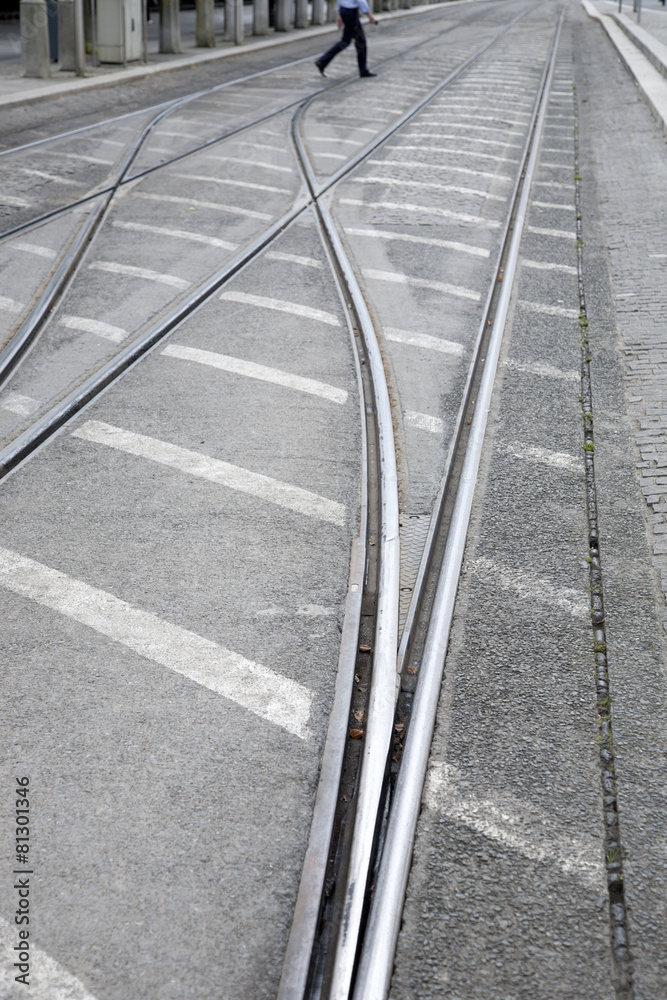 Tram Tracks in Dublin