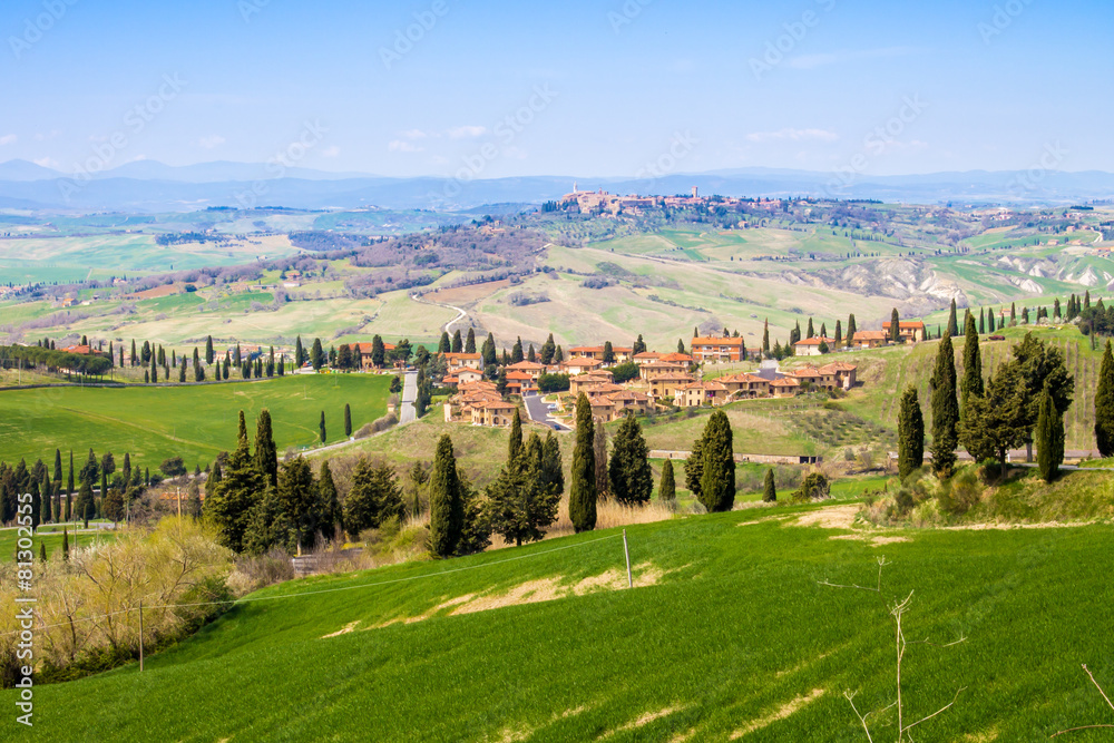 Naklejka premium tuscan landscape, view of the green Val D'Orcia