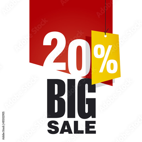 Big Sale 20 percent off red background