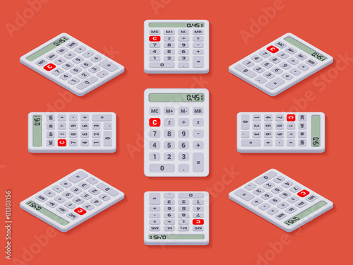 White isometric calculator