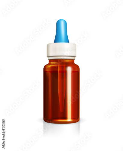 Glass bottle with medicine dropper