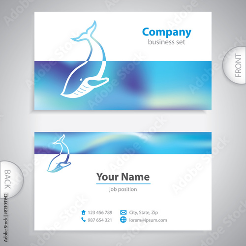 business card - Big whale - symbol sea - company presentations