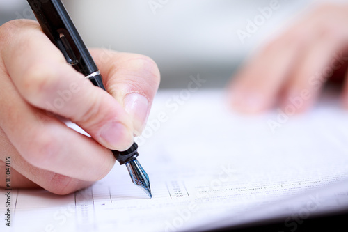 Woman working with documents