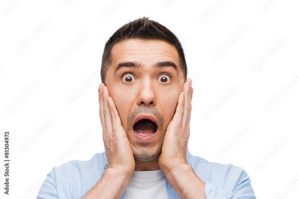 scared man shouting scared man shouting