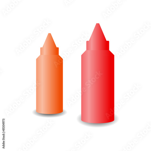 Bottles of ketchup and mustard