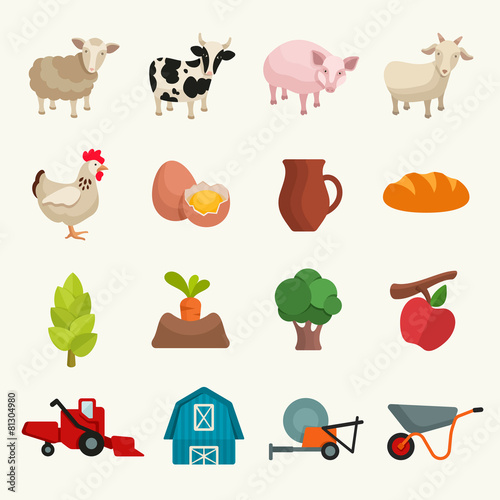 Farm icon set