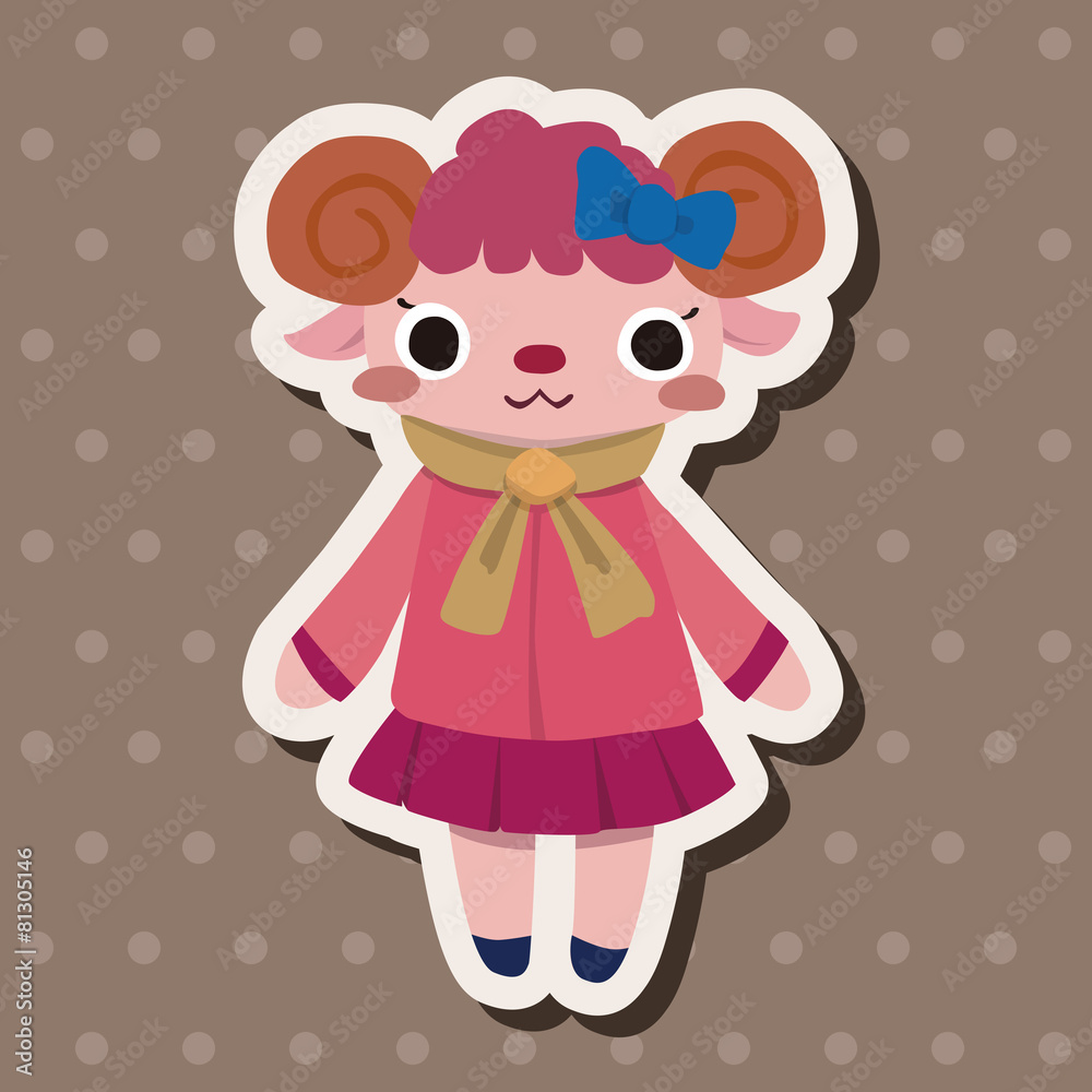 winter animal sheep flat icon elements background,eps10 winter animal sheep flat icon elements background,eps10