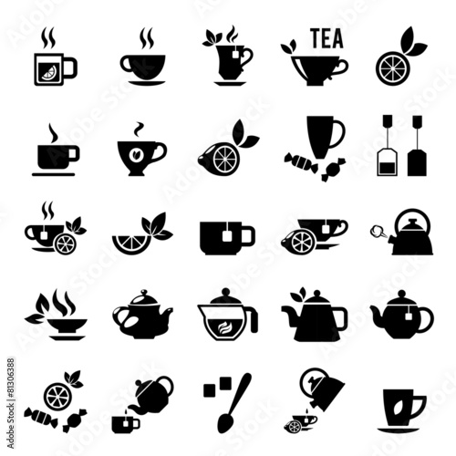 Set of tea icons