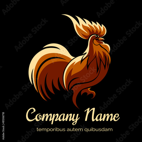 Company logo template with fire cock