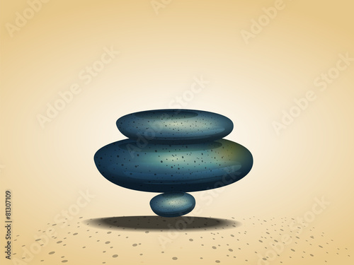stone balance on earth concept