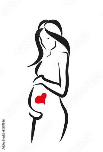 Pregnant woman, stylized symbol