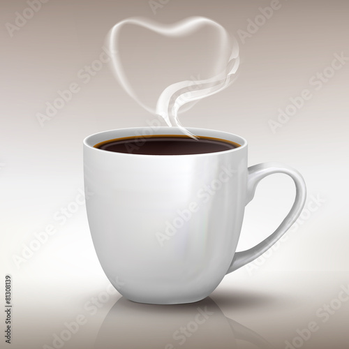I love black coffee realistic cup