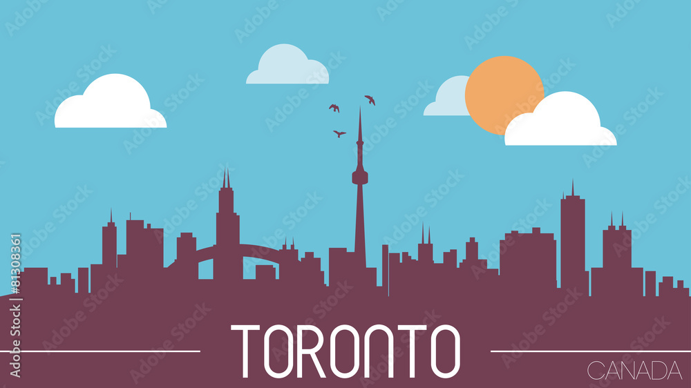 Toronto Canada skyline silhouette vector illustration