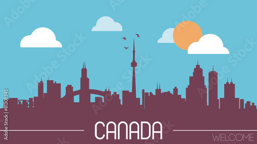 Canada skyline silhouette vector illustration