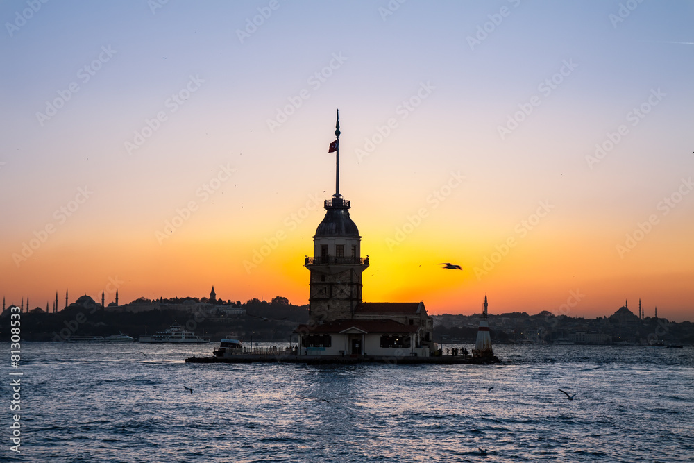 Maiden Tower or  Kiz Kulesi Istanbul, Turkey