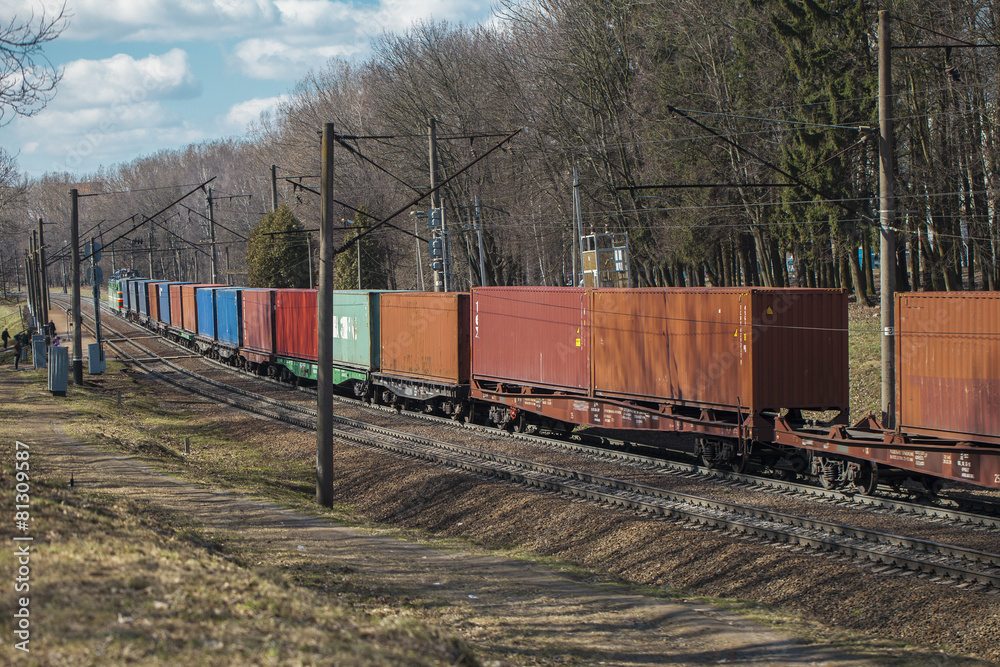 freight wagons on the railroad. freight train