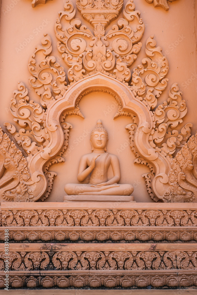 Buddha Image with Thai Traditional Carving