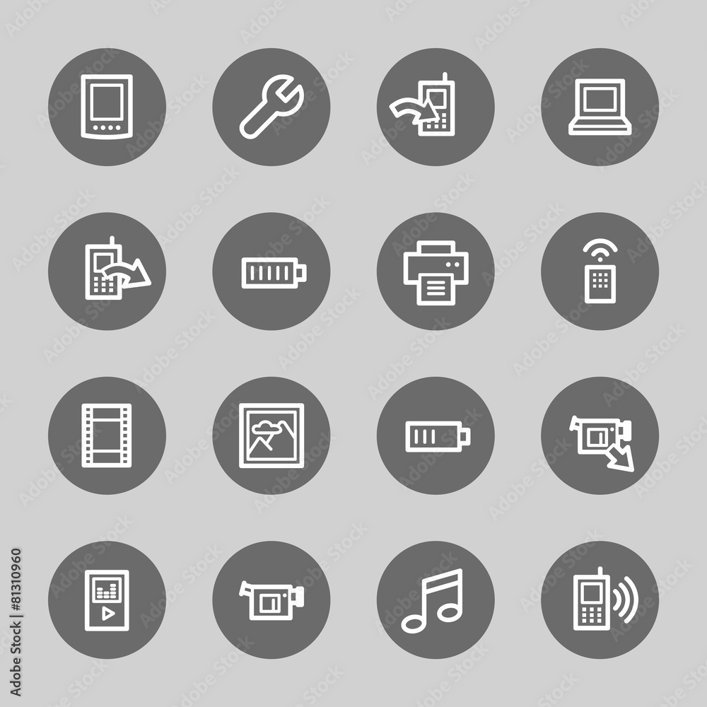 Mobile content web icons set Mobile content web icons set