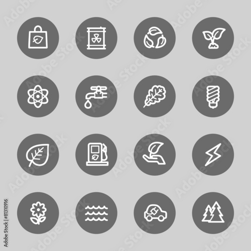 Green ecology web icons set