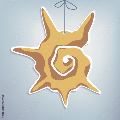 Yellow shell flat paper toy