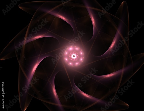 Colorful fractal rings, digital artwork