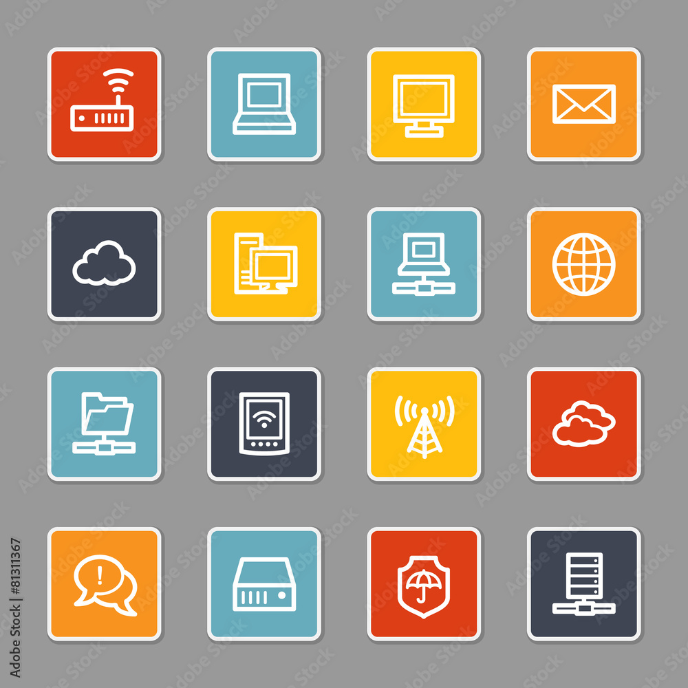 Cloud computing & internet icons set Cloud computing & internet icons set