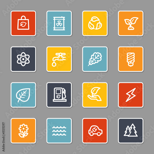 Green ecology web icons set