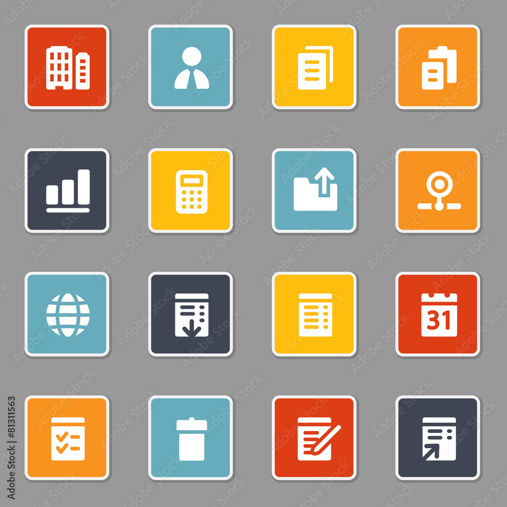 Office web icons set Office web icons set
