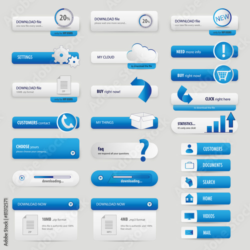 Blue business button pack