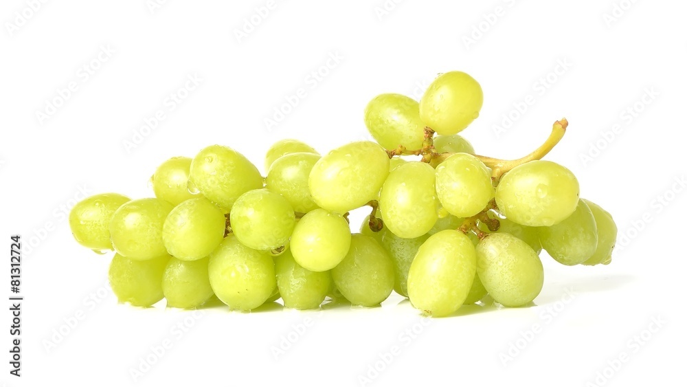 juicy green grapesisolated on a white background