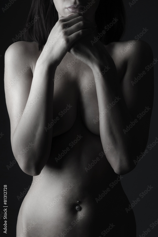 Naked model in a studio