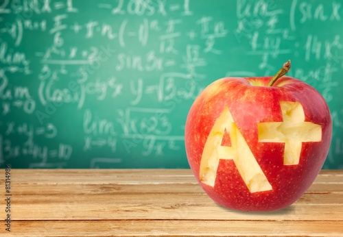 Obraz na płótnie Letter A. Apple A+ White Background