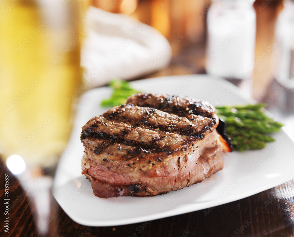 grilled steak filet with white wine and asparagus grilled steak filet with white wine and asparagus