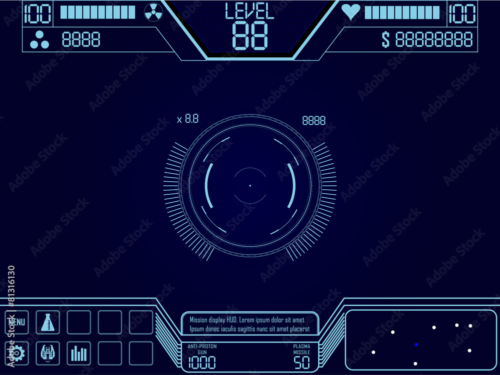 Vector elements for space shooter game