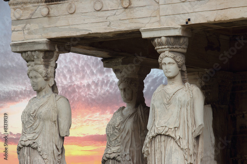 the karyatides, Athens, Greece photo