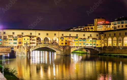 The Ponte Vecchio in Florence at night