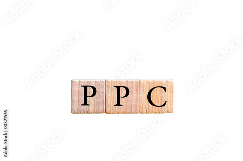 Acronym PPC - Pay per Click isolated with copy space