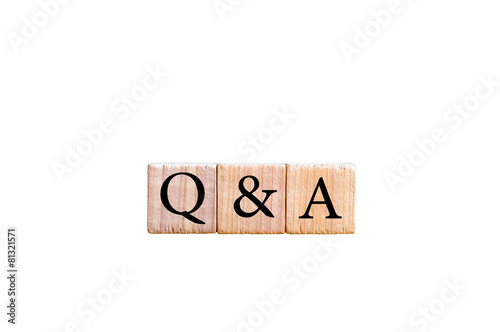 Acronym Q&A - Questions and answers isolated with copy space