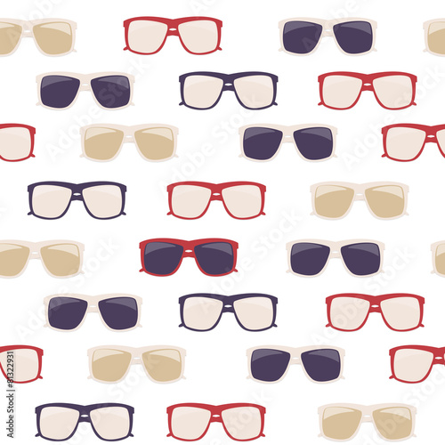 Glasses and Sunglasses Seamless Pattern Vector Illustration