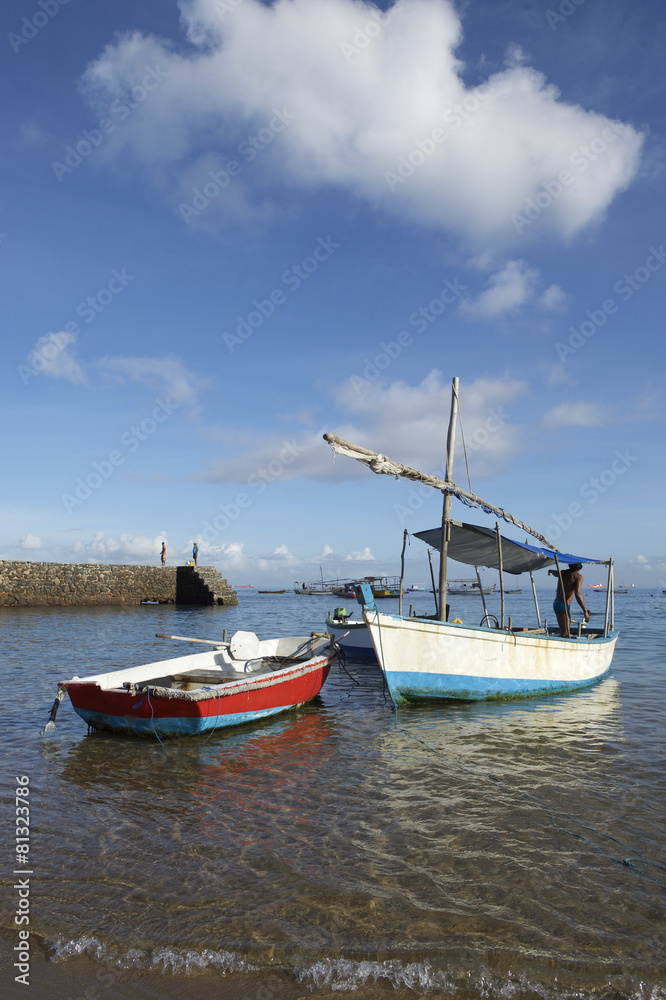 Brazilian Fishing Boats Salvador Bahia Brazil