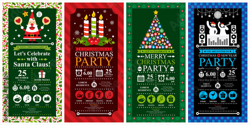 Christmas Party Invitation Card Sets