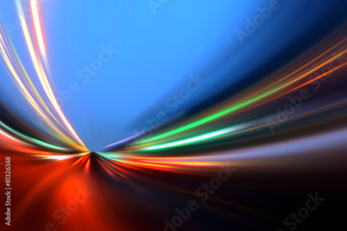 speed motion on night road