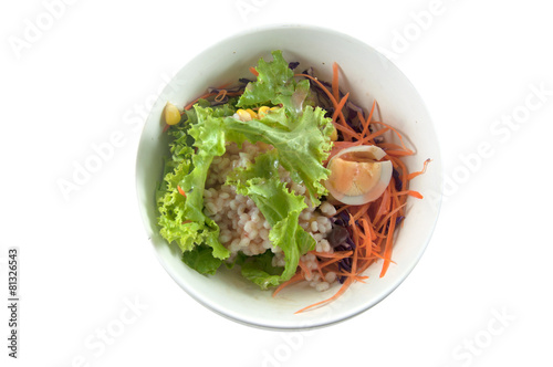 top view of vegetable salad on bowl