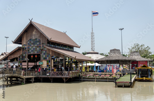 Four region and floating market in  the noon at Chonburi City Th