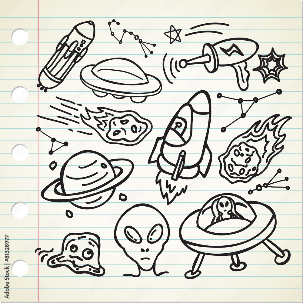 Vetores de Alien Doodle Desenho e mais imagens de 2015 - 2015
