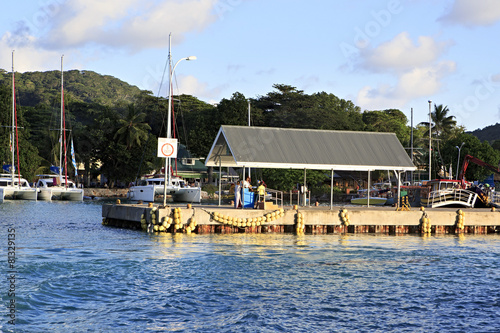 Port on the island of La Digue