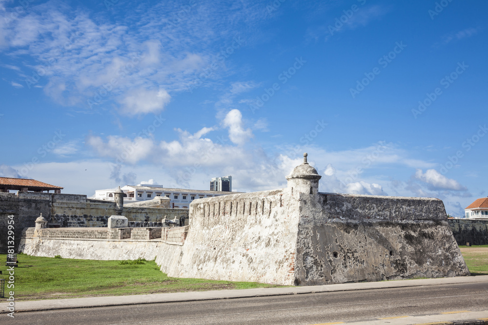 Espigón del Baluarte de Santa Catalina también llamado Espigón de la Tenaza en la muralla de Cartagena de Indias en Colombia