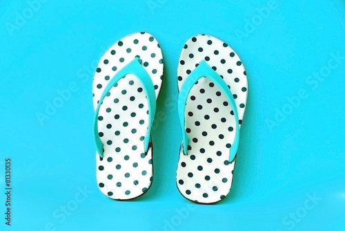 Polka dot flip-flops
