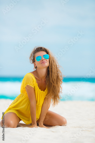 Portrait of beautiful woman on the beach.